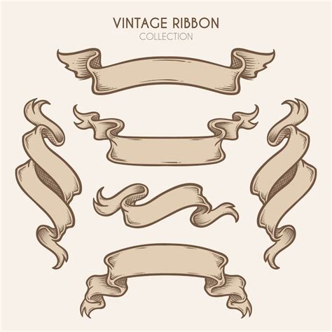 Premium Vector Vintage Hand Drawn Ribbon Collection