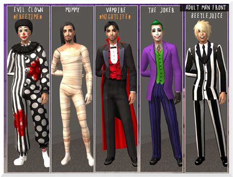 Sims 4 Cas Sims 1 Spooky Halloween Costumes Sims Games Fantasias