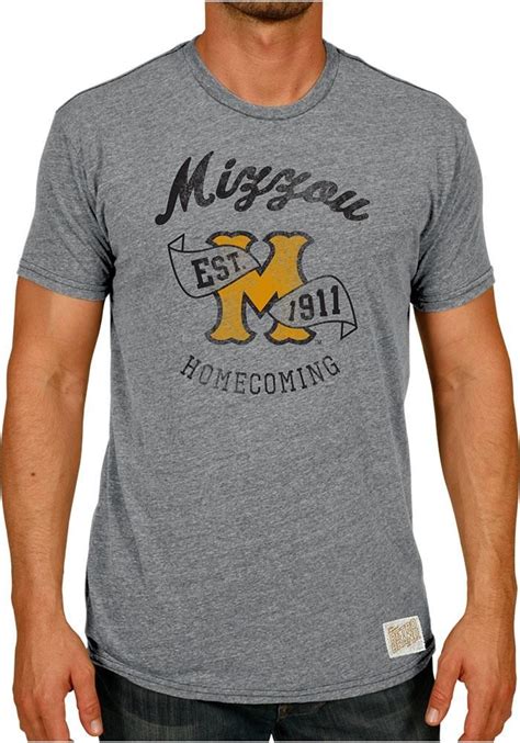 Missouri Tigers Original Retro Brand Fashion T Shirt Grey 175th Short