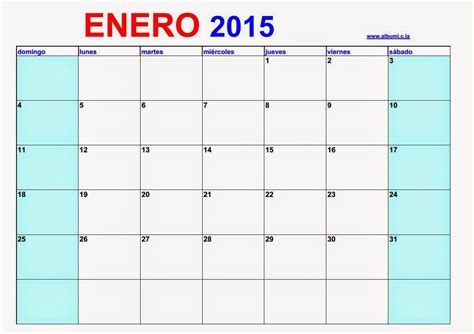 Calendario 2015 Para Imprimir Enero 2015 2016 Blank Calendar