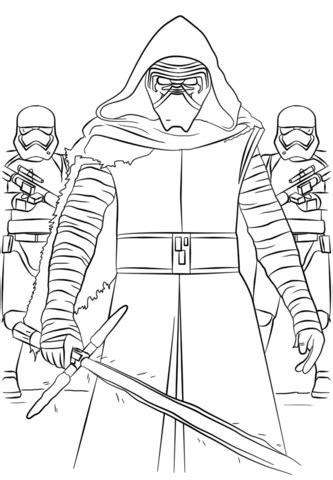Kylo ren and the first order stormtroopers. Kylo Ren and the First Order Stormtroopers coloring page ...
