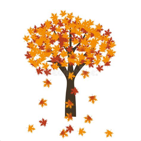 Autumn Maple Tree Leaves On Bright Background Eps 10 Stock Vector