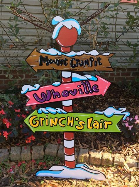 Grinch Yard Art Whoville Village Sign Hand Painted By HashtagArtz