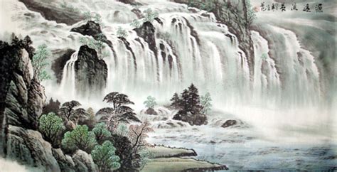 Chinese Waterfall Painting 1033010 66cm X 66cm26〃 X 26〃