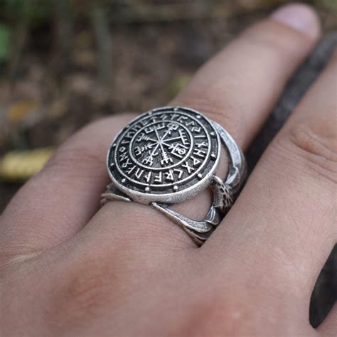 Vegvisir Ring Triskele Ring Norse Viking Ring Magic Compass Viking