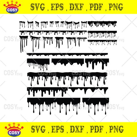 Dripping Borders Svg Bundle Dripping Borders Clipart