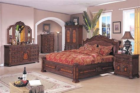 Solid Wood Finish Traditional Bedroom Set Wood Bedroom Decor Solid