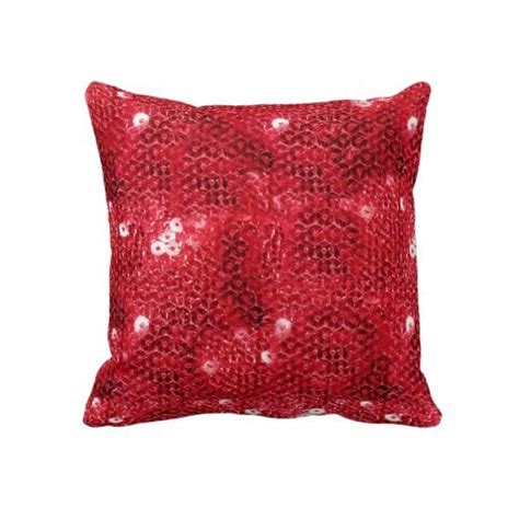 Faux Sequins Red Sequin Pattern Throw Pillow Zazzle Patterned