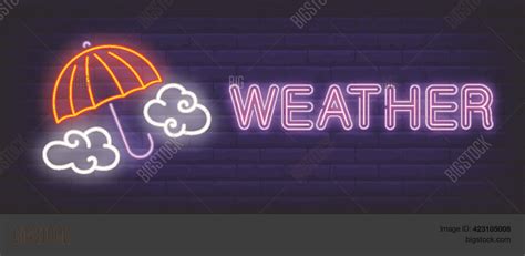 Weather Neon Text Vector And Photo Free Trial Bigstock