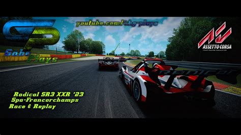 Assetto Corsa Gameplay Radical SR3 XXR 23 Spa Francorchamps YouTube