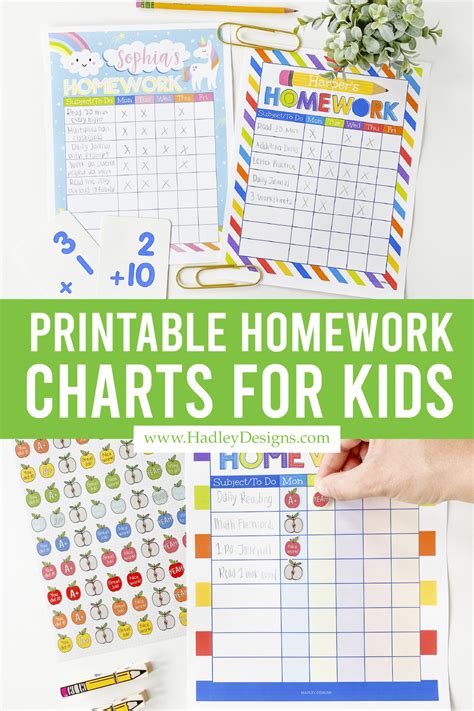 Homework Chart For Kids