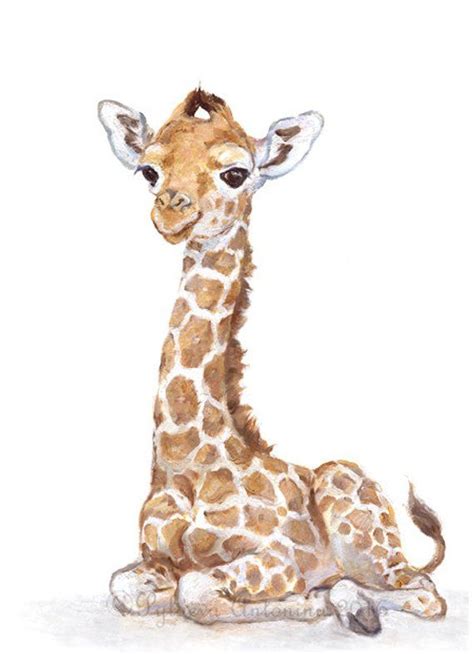 Giraffe Nursery Print Giclee Safari Nursery Art Baby Giraffe Print