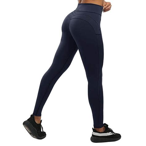 Oyoo Solid Booty Up Sports Legging Womens Compression Thigts M Line