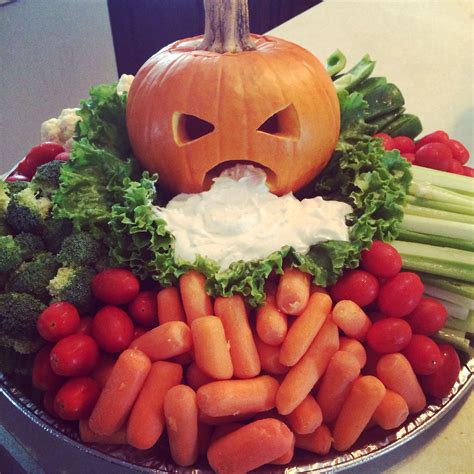 My Puking Pumpkin Veggie Tray Ready For Our Tailgate Tonight Healthy