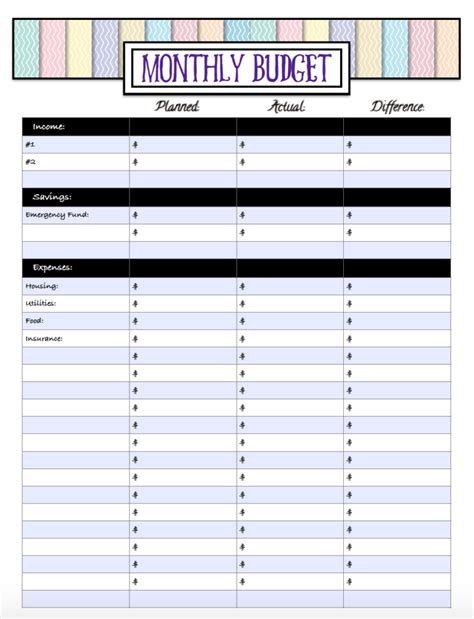 Free Budgeting Printables Expense Tracker Budget And Goal Setting