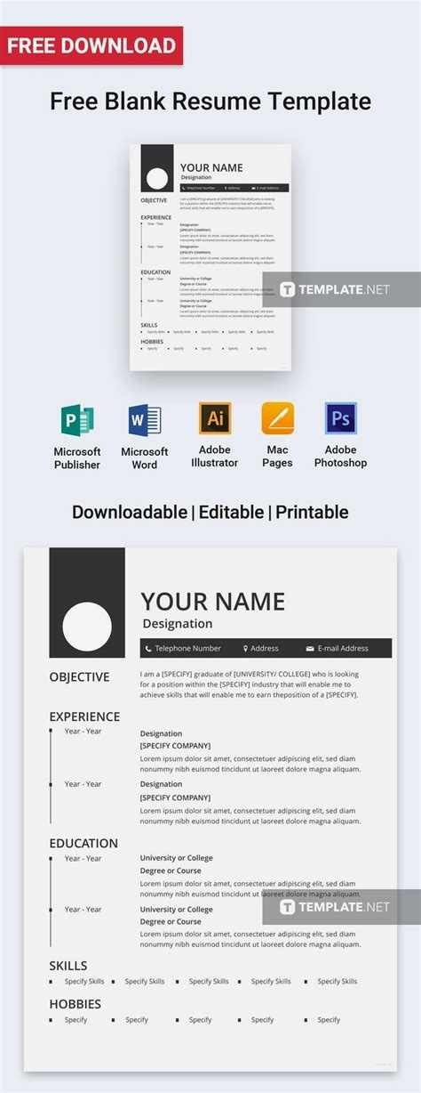 Free Blank Resume Free Printable Resume Templates Free Printable