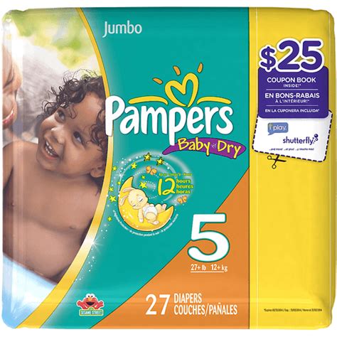Pampers Baby Dry Diapers Jumbo Bag Size 5 27 Count Diapers
