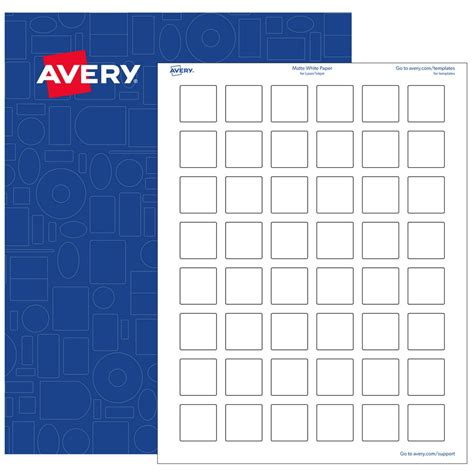 Avery Square Labels 1 X 1 White Matte 4800 Printable Labels