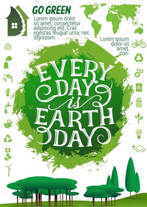 Earth Day Banner For Save Planet Eco Concept Stock Vector