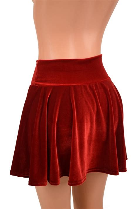 Open Front Lace Up 15 Long Circle Cut Skirt In Red Etsy