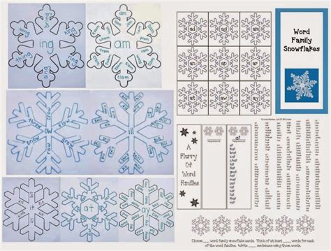 Snowflake Word Famiies Packet Classroom Freebies