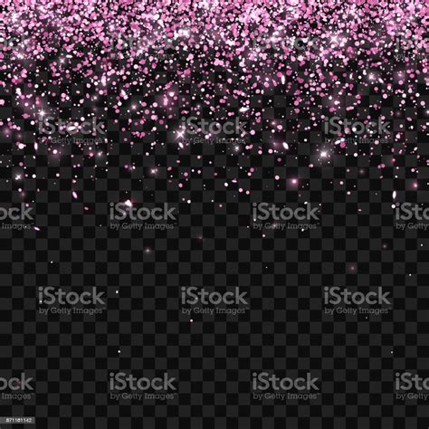 Vetores De Rosa Partículas De Glitter Caindo No Fundo Escuro