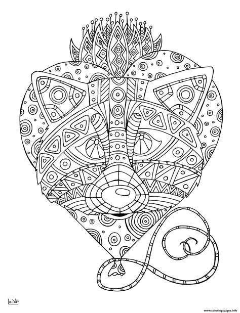 Raccoon With Tribal Pattern Adults Coloring Pages Printable