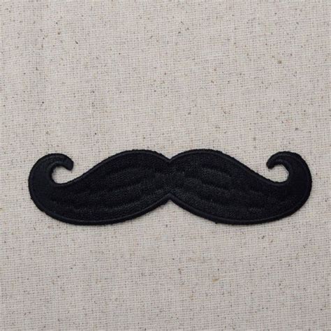 Black Mustache Hipster Embroidered Iron On Patch Etsy Embroidered