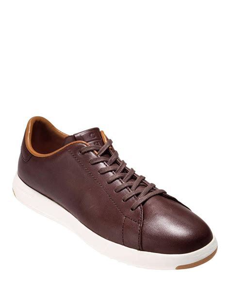 Lyst Cole Haan Grandpro Leather Tennis Sneakers In Brown For Men