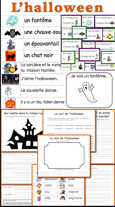Lhalloween French Halloween Vocabulary And Writing Activities