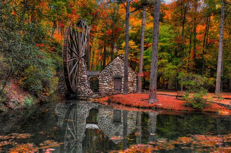 Old Water Mill Magical Autumn Color Rv Wheel Life