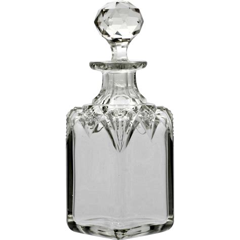 Brilliant Cut Glass Perfume Bottle Antique 1880s Crystal