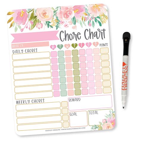 Buy Floral Magnetic Chores Chart For Kids Chore Tracker Behavior