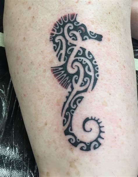 Tribal Seahorse By Paolo At Pacific Soul Tattoo Oahu Hawaii Seahorse