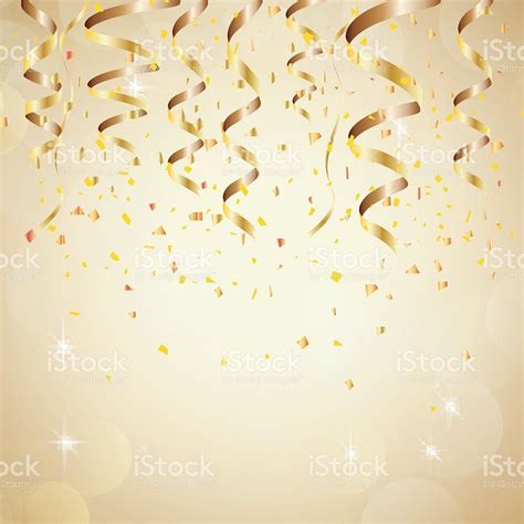 Illustration Of Happy New Year Background With Golden Confetti Happy