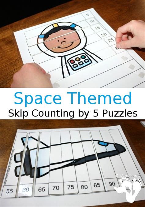 Free Fun Space Skip Counting By 5 Puzzles 4 Pages Of Puzzles With