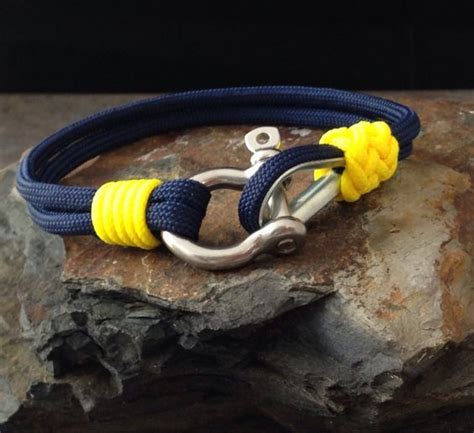 Michigan Wolverines Nautical Bracelet Paracord Bracelet With Stainless