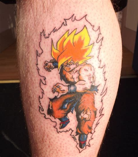 15 dragon ball z tattoos even frieza would admire dragon ball z sleeve. Goku super saiyan leg tattoo