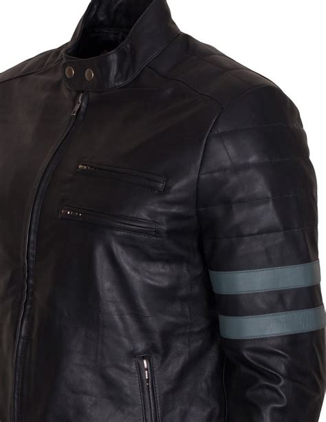 Designer Mens Retro Black Leather Jacket Us Leather Mart