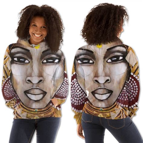 African Hoodie Cute Black American Girl All Over Print Womens Hooded Sweatshirt Black History