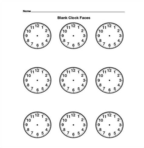 printable clock templates    premium