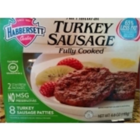 Habbersett Turkey Sausage Patties Calories Nutrition Analysis More