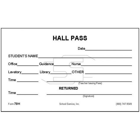 High School Hall Pass Classroom Procedures For High School Math