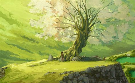 Green Anime Scenery Wallpapers Top Free Green Anime Scenery Backgrounds WallpaperAccess