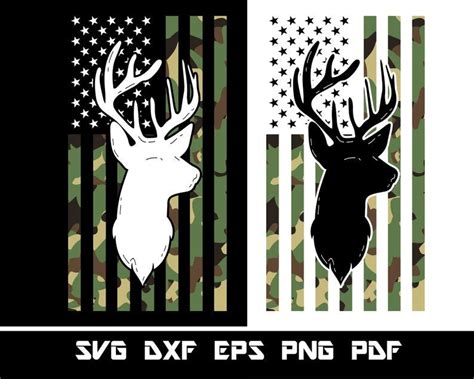 Camouflage American Flag Deer Hunting T-shirt svg ...