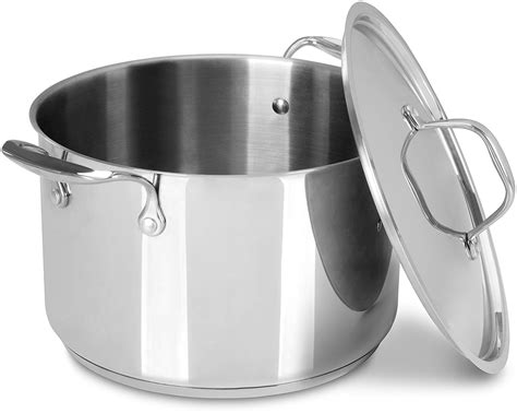 6 Quart Premium Stainless Steel Stock Pot With Lid Induction