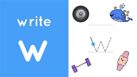 Letter W  Write lowercase letter W  Phonics alphabet writing lesson