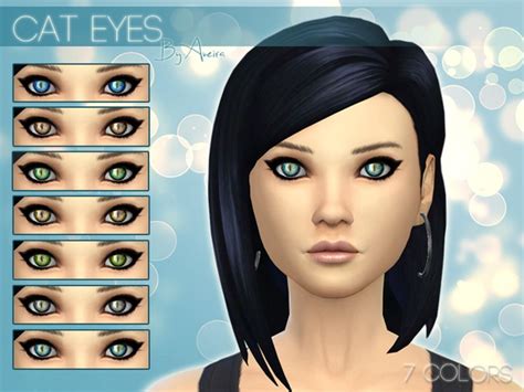 The Sims Resource Cat Eyes Non Default 7 Colors By Aveira • Sims 4