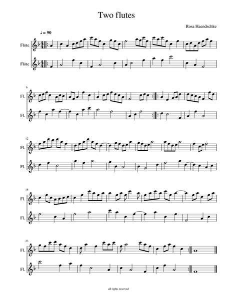 Two Flutes Sheet Music For Flute Download Free In Pdf Or Midi