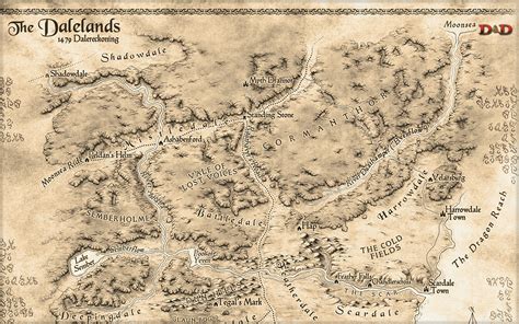 A Map Of Dalelands From The Dandd Encounters That Is Underway Search For